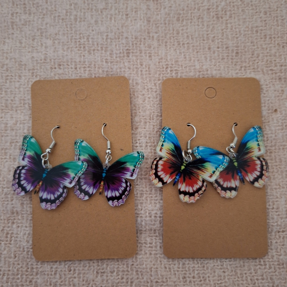 Colorful Acrylic Butterfly Earrings